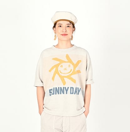 Sunny Day 908 Ocean Cotton T-shirt Female Model
