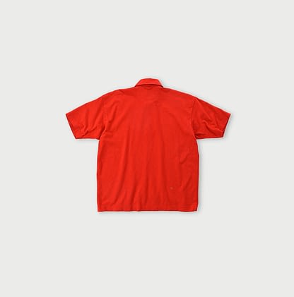 908 Tenjiku Cotton Ocean Polo Shirt Red Back