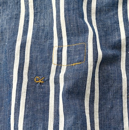 Cotton Linen Dangaree 8knot Uma Aloha Shirt Detail