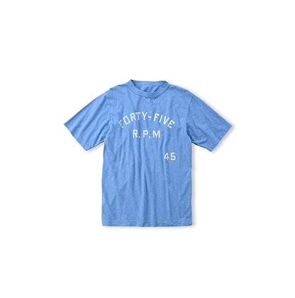 Holeage Print 908 45 Star Cotton T-shirt Hayama Blue