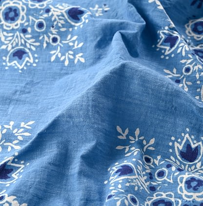 Khadi Cotton Blue Bandana Detail