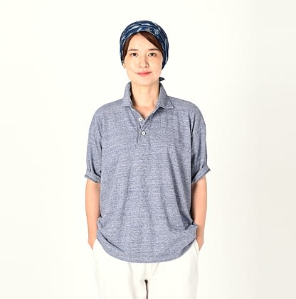 Top 908 Tenjiku Cotton Ocean Polo Shirt Female Model