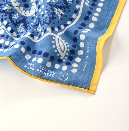 Khadi Cotton Blue Bandana Detail