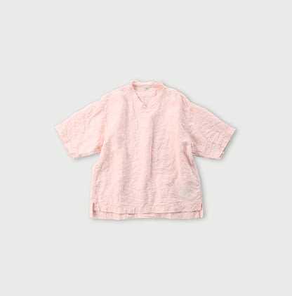 Linen V-neck 908 T-shirt pink