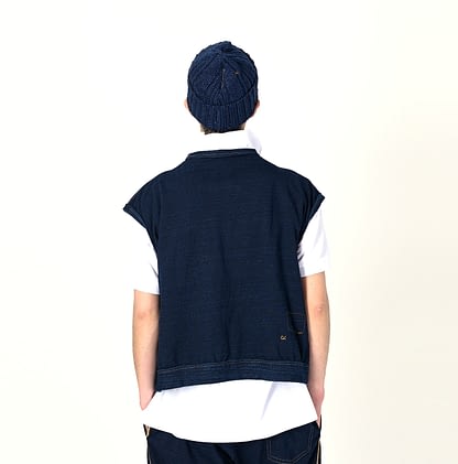 Indigo Dekoboko Tenjiku Cotton 908 Uma Short M shirt (Size 4)