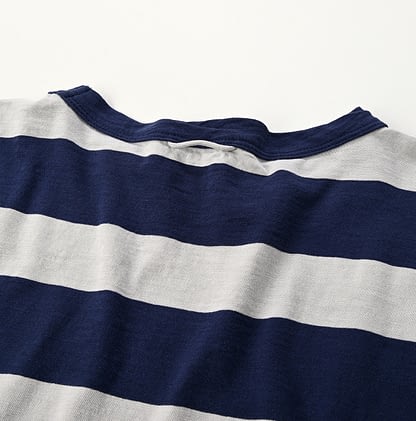 Big Stripe Tenjiku Cotton Big Slit T-shirt