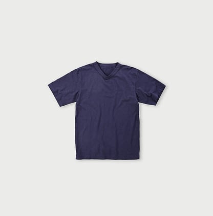 Tenjiku Cotton 908 V-neck T-shirt Navy