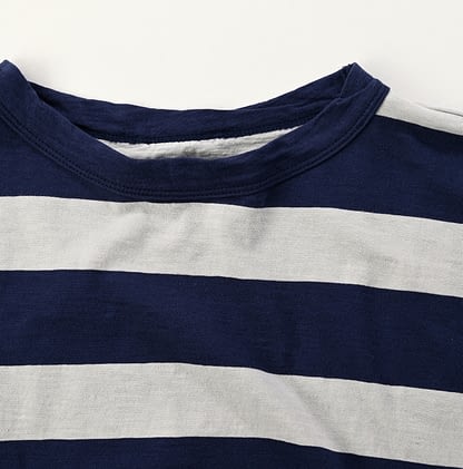 Big Stripe Tenjiku Cotton Big Slit T-shirt