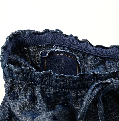 Cotton Linen Dungaree Cutwork Petti Pants Detail