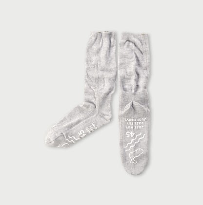 Super Gauze Knitsew Socks Ice Gray Top