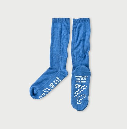 Super Gauze Knitsew Socks Hayama Blue Top