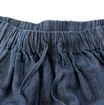 Cotton Linen Dangaree Gather Easy Skirt Detail