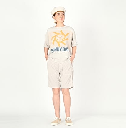 Sunny Day 908 Ocean Cotton T-shirt Female Model
