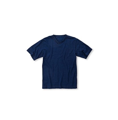 Indigo Tenjiku Cotton 908 V-neck T-shirt