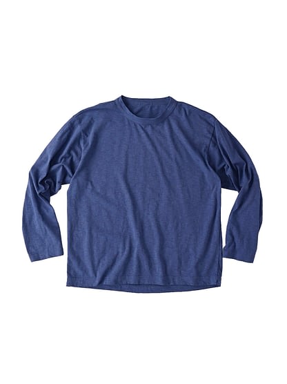 Dozume Tenjiku Cotton 908 Ocean Long Sleeve T-shirt blue