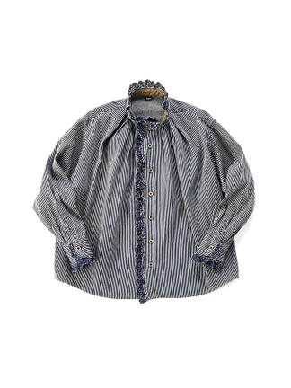 Komugi Denim Ocean Tuck Cotton Shirt