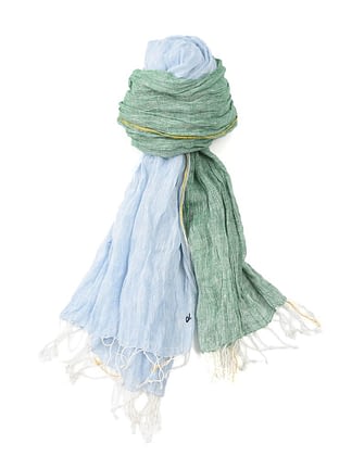 Indian Linen Chambray Stole green