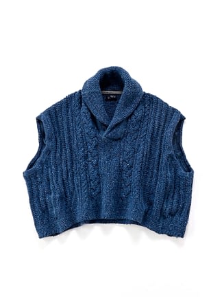 Wool Bou Stretch Cable Vest