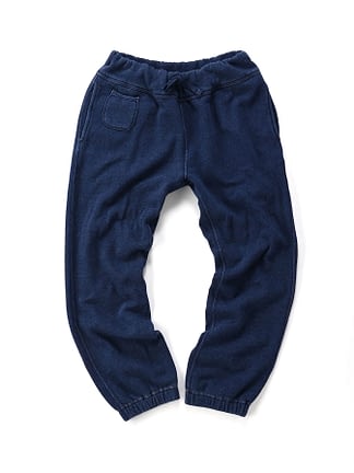 Indigo Distressed HERITAGE Urake Cotton Sweat Pants (Size 1, 2)