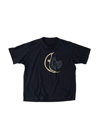 Indigo Sumie de Owl 908 Ocean Cotton T-Shirt