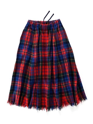 Indian Merino Boiled Wool Easy Skirt red