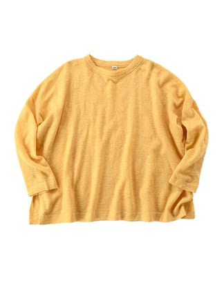 Arles Wool Daily Big Slit T-shirt yellow