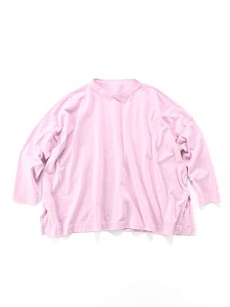 Dozume Tenjiku Cotton Big Slit T-shirt pink